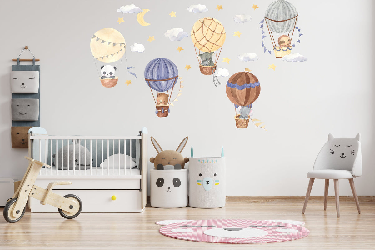 Product gallery view of Hot Air Balloon Wall Stickers.