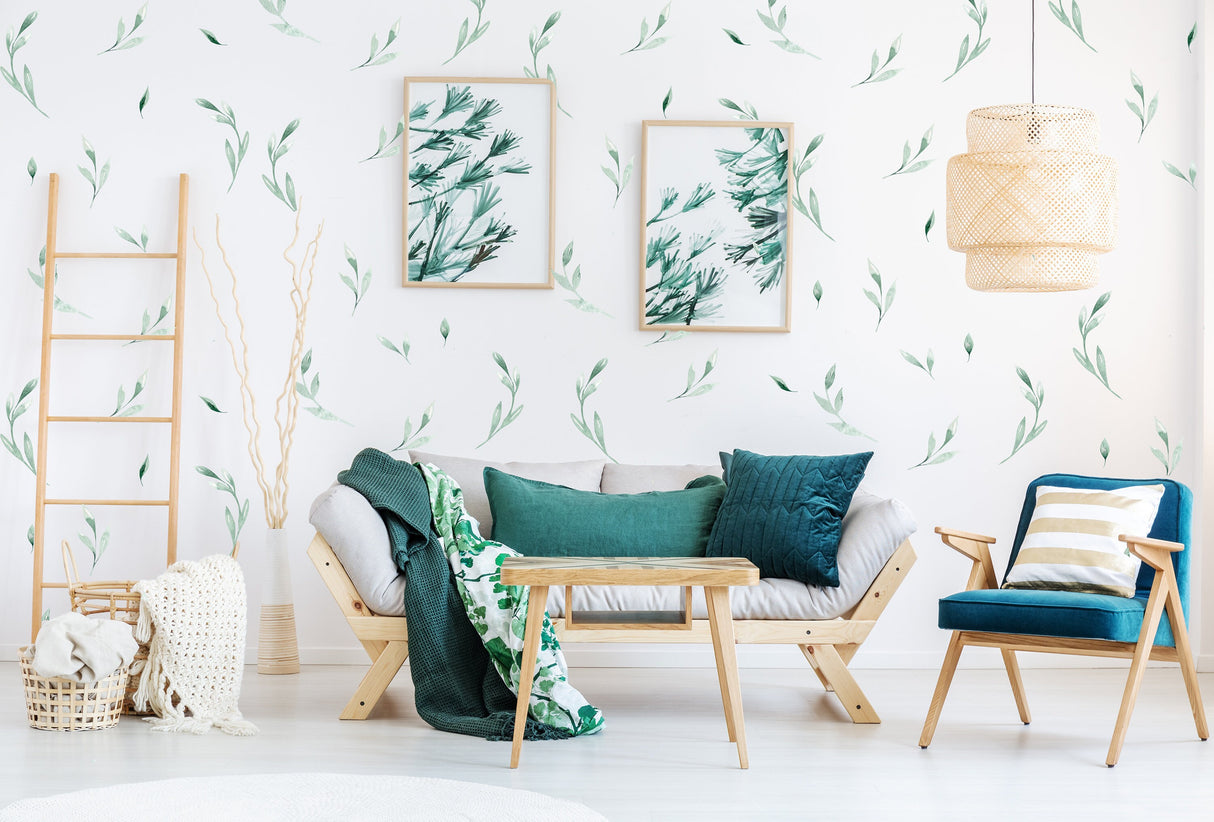 Product gallery view of Leaf Wall Decor Stickers.