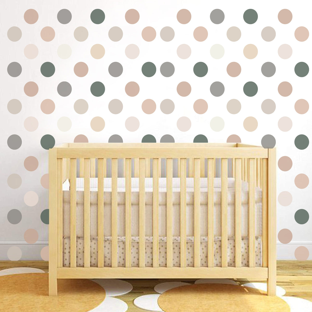 Alternate product presentation of 50x Neutral Boho Dots Decals.