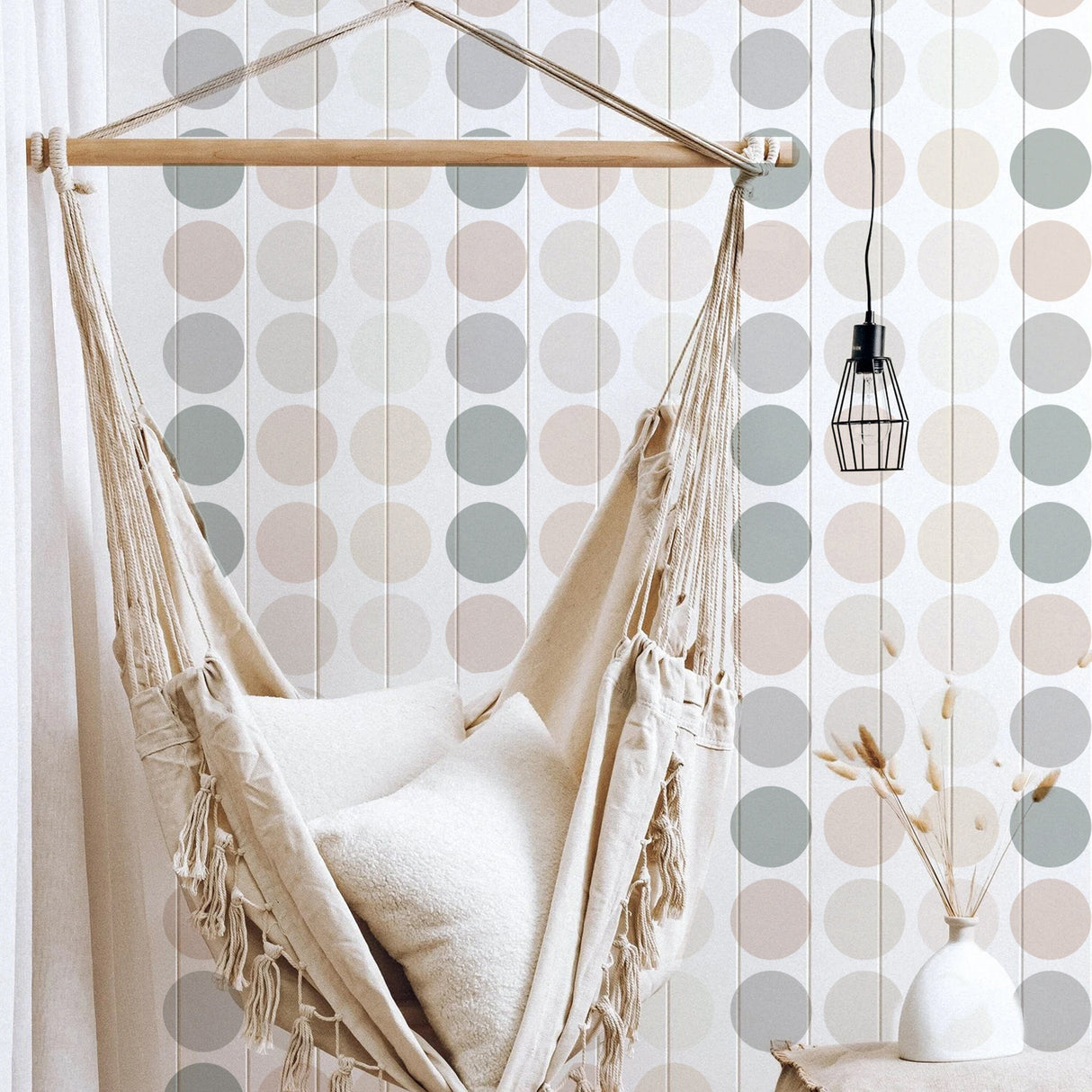 Product presentation view of 50x Neutral Boho Dots Decals.