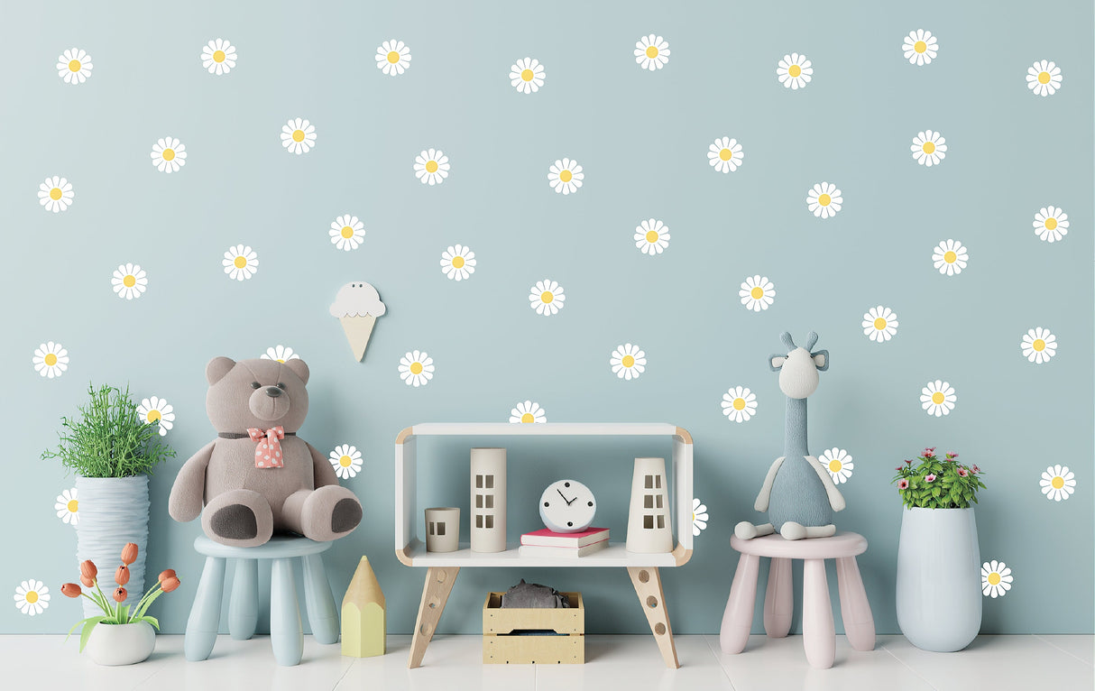 Alternate product view of 24x Daisy Flowers Wall Stickers.