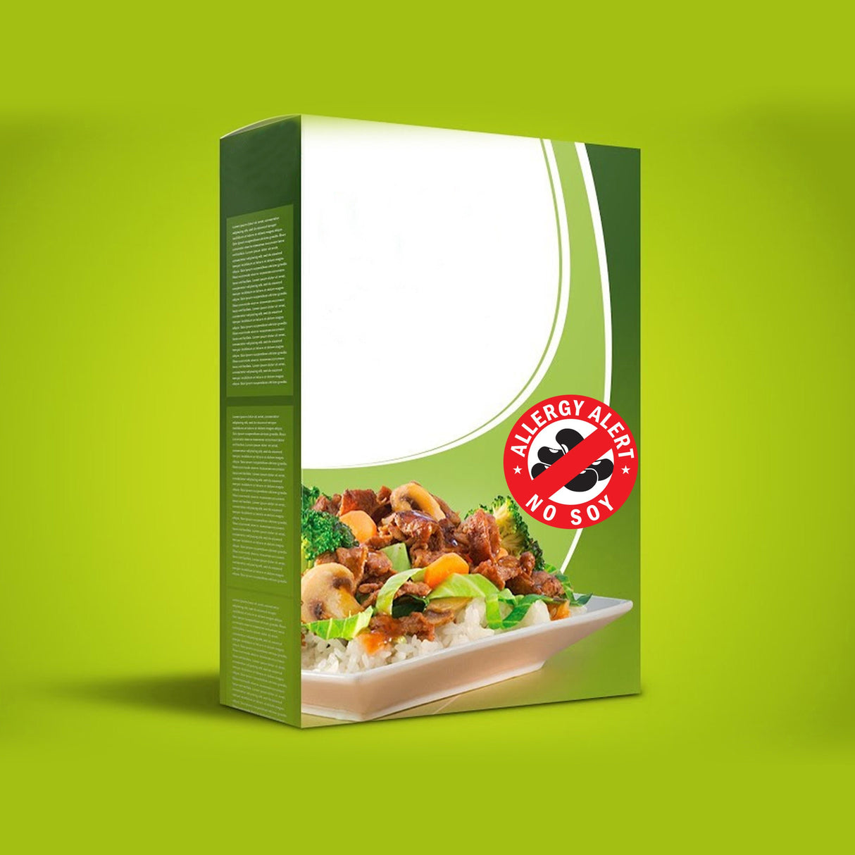 Product presentation view of 24x No Soy Allergy Alert Sticker.