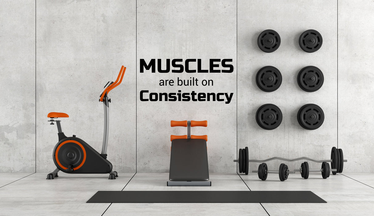 Alternate product presentation of Gym Quote Wall Decal.
