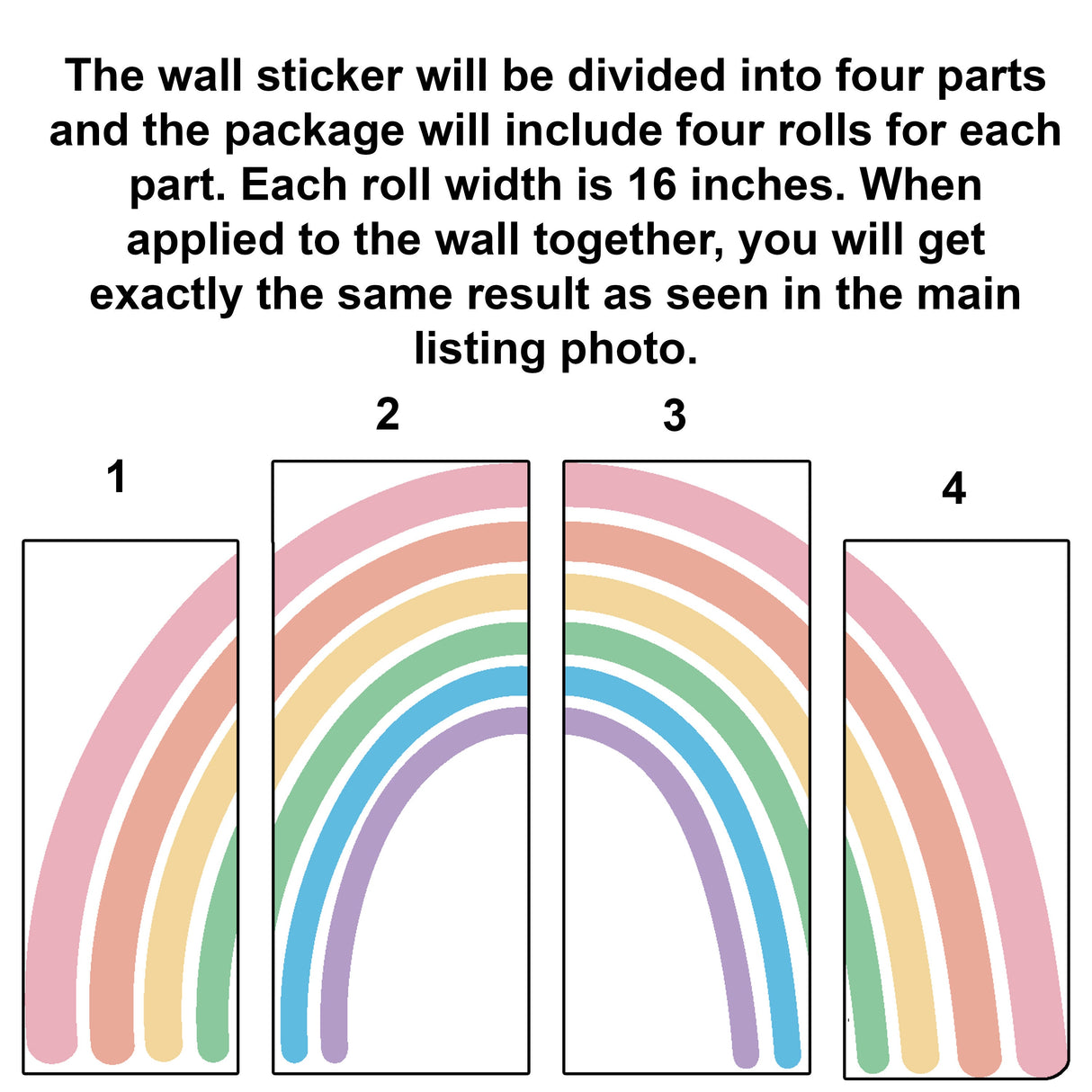 Additional product view of Charming Boho Style Rainbow Wall Sticker.