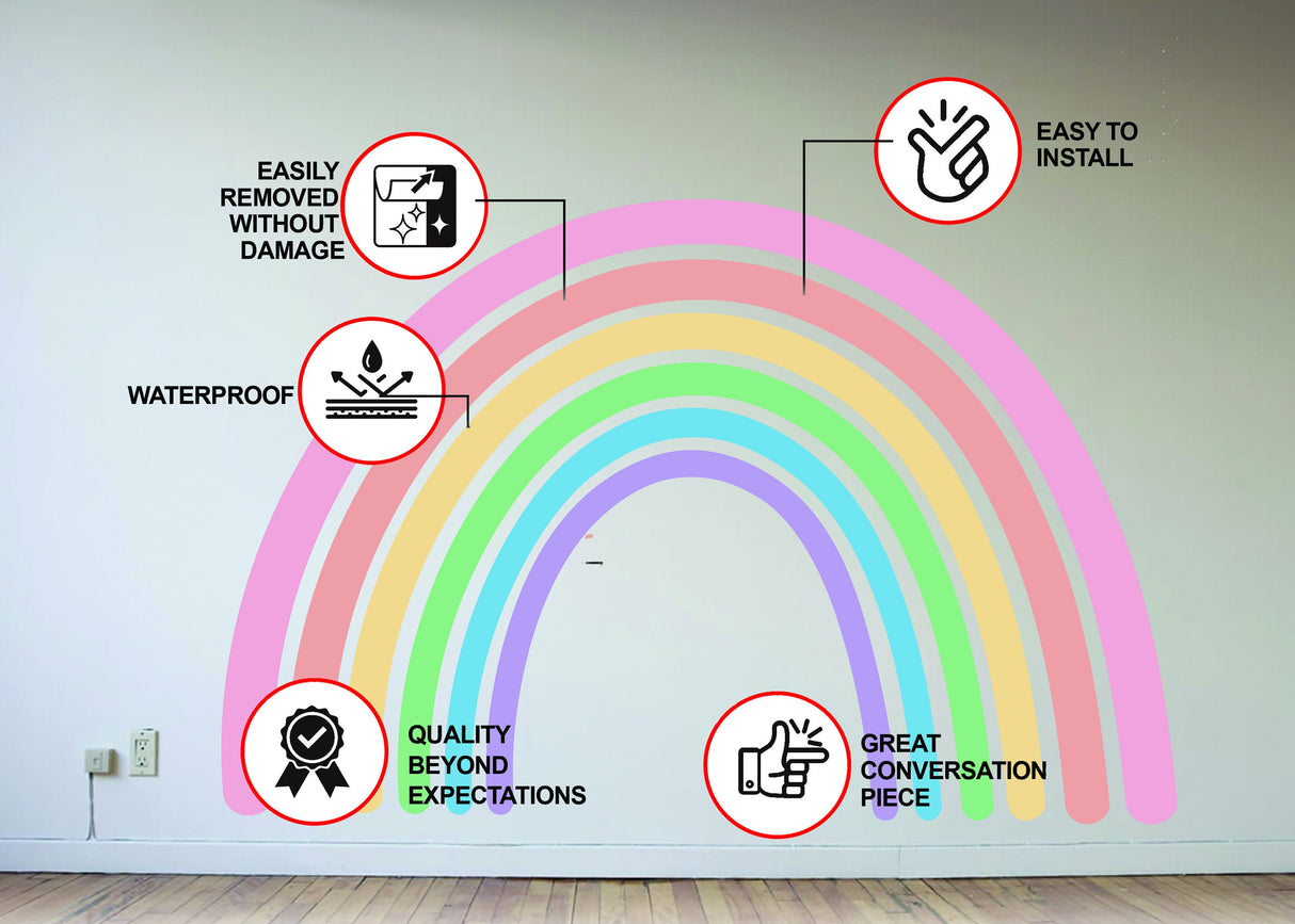 Charming Boho Style Rainbow Wall Sticker - Nursery Room Cute Decal Decor.