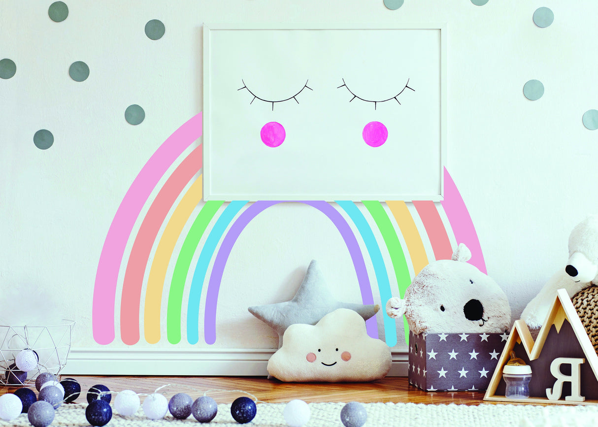 Product presentation view of Charming Boho Style Rainbow Wall Sticker.