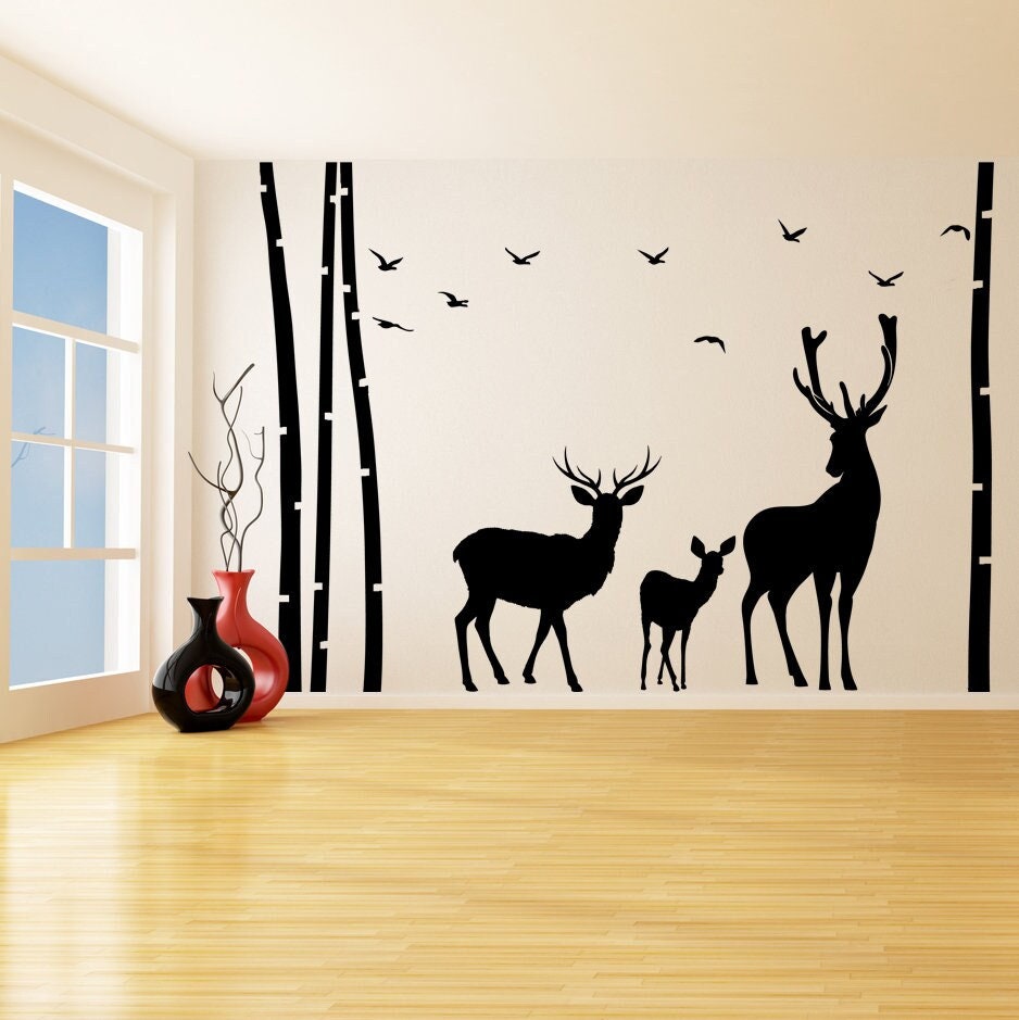 Additional product presentation of Deer & Moose Wildlife Wall Decal.