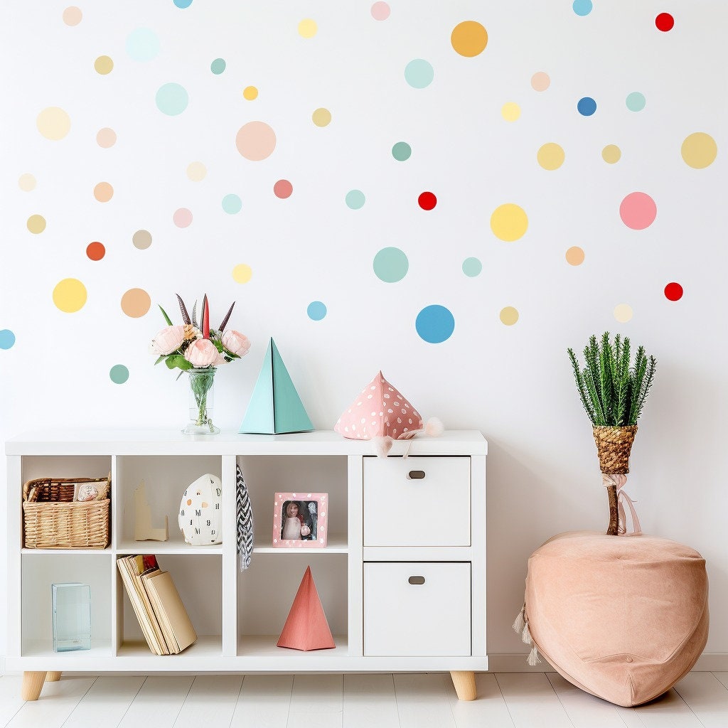 Product gallery view of 50x Kids Playroom Round Dots Decals.