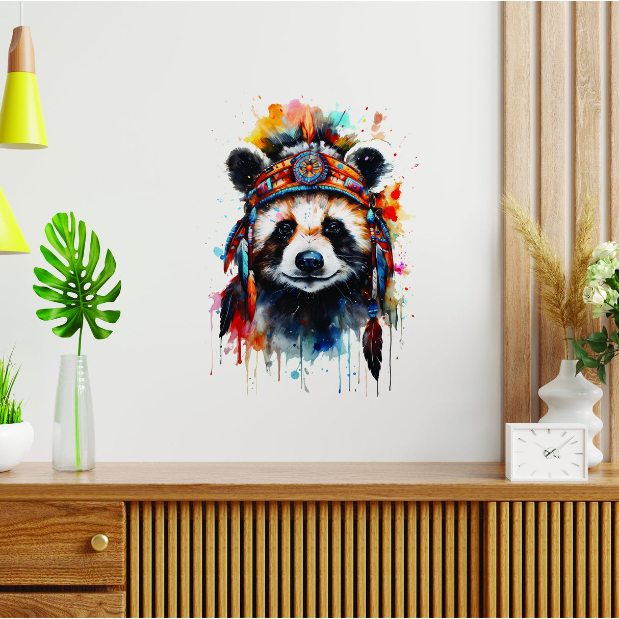 Panda Wall Decal displayed in a room setting.