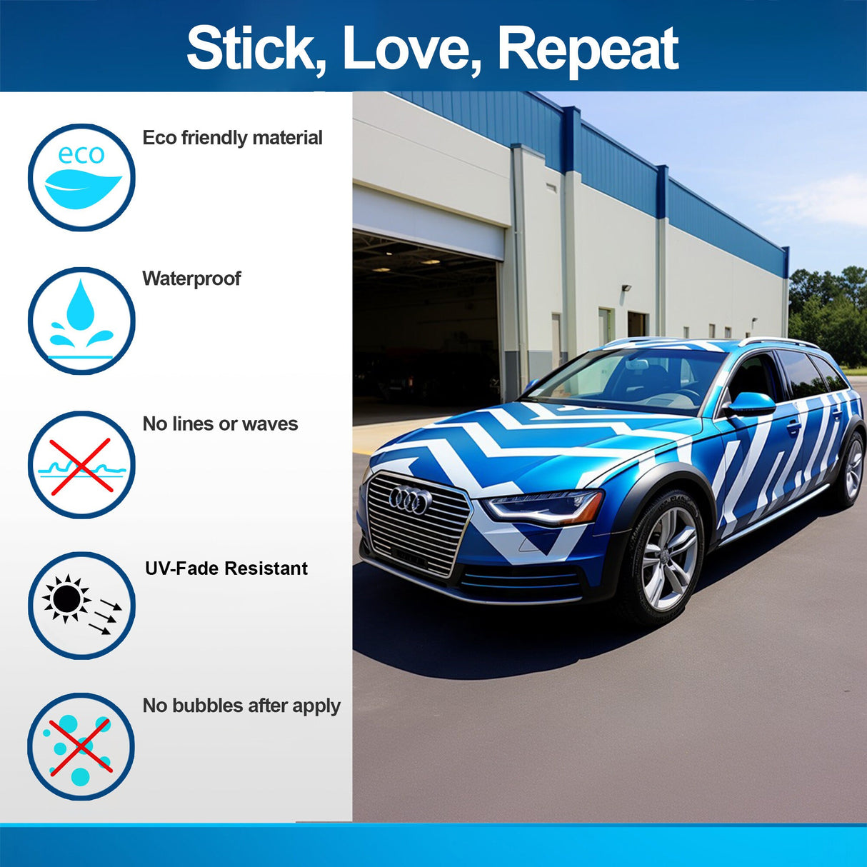 Geometric automotive side decals shown in an alternate product view.