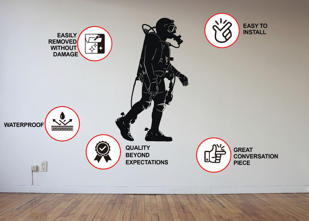 Alternate product view of Scuba Diver Wall Sticker.
