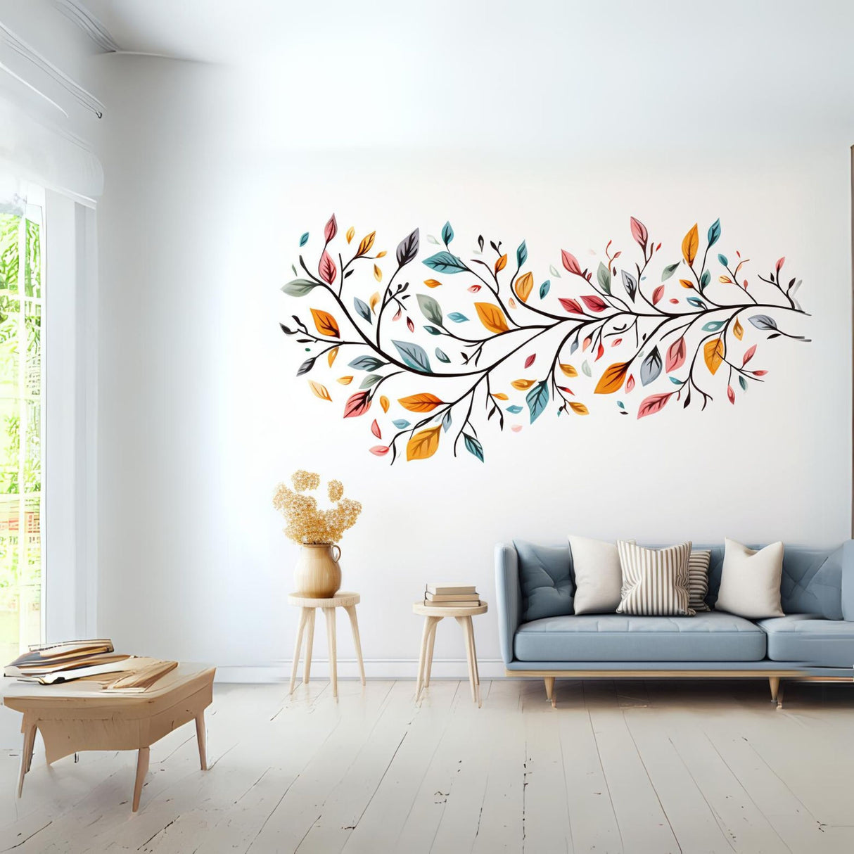 Adhesive tree branch wall art graphic.