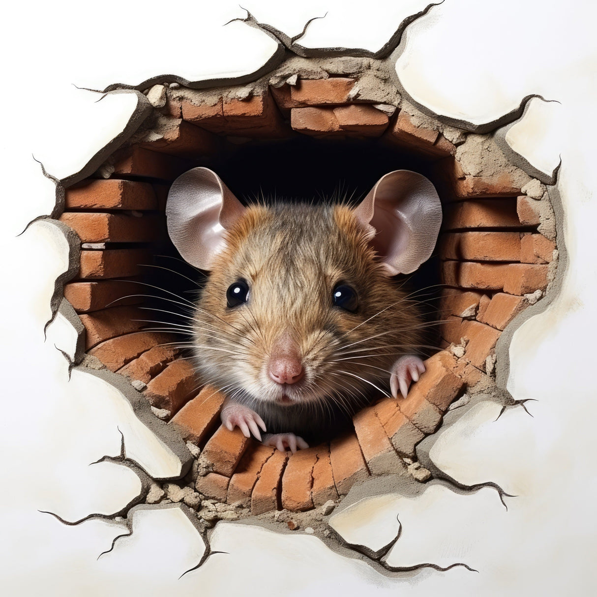 3D Mouse Peeking Out Decal,