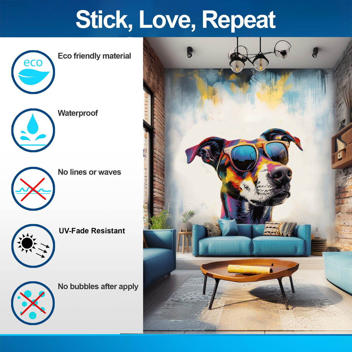 Additional product view of Border Collie in Glasses Wall Sticker.