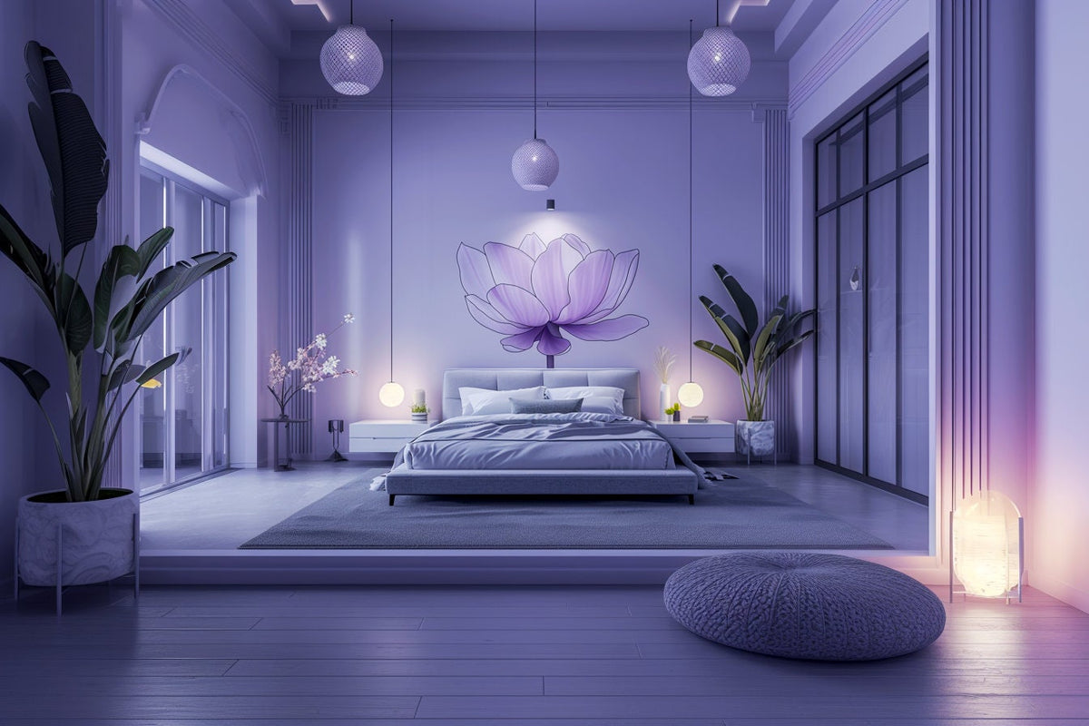 Alternate gallery view of Purple Lotus Flower Wall Decal.
