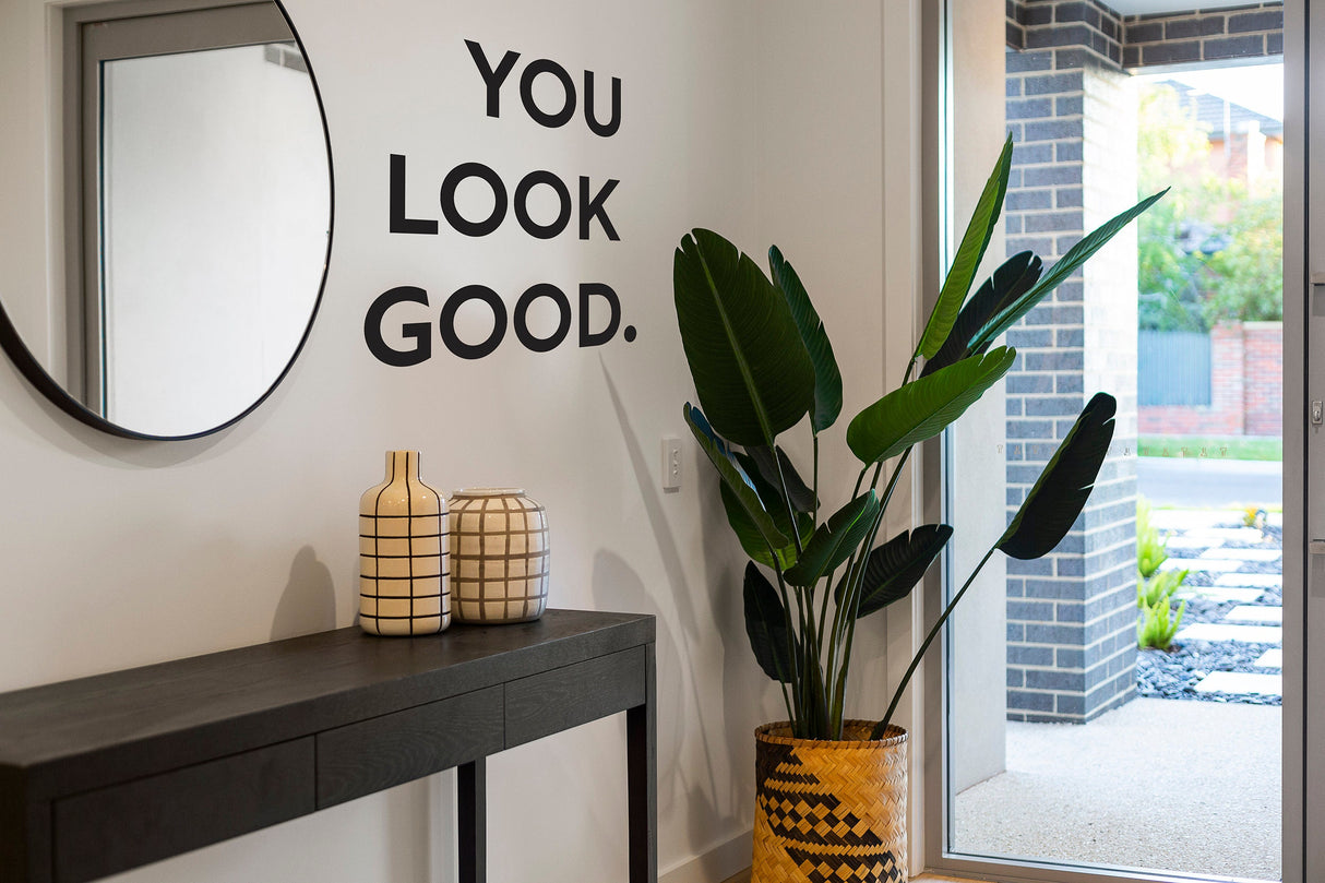Additional product detail of You Look Good Square Mirror Decal.