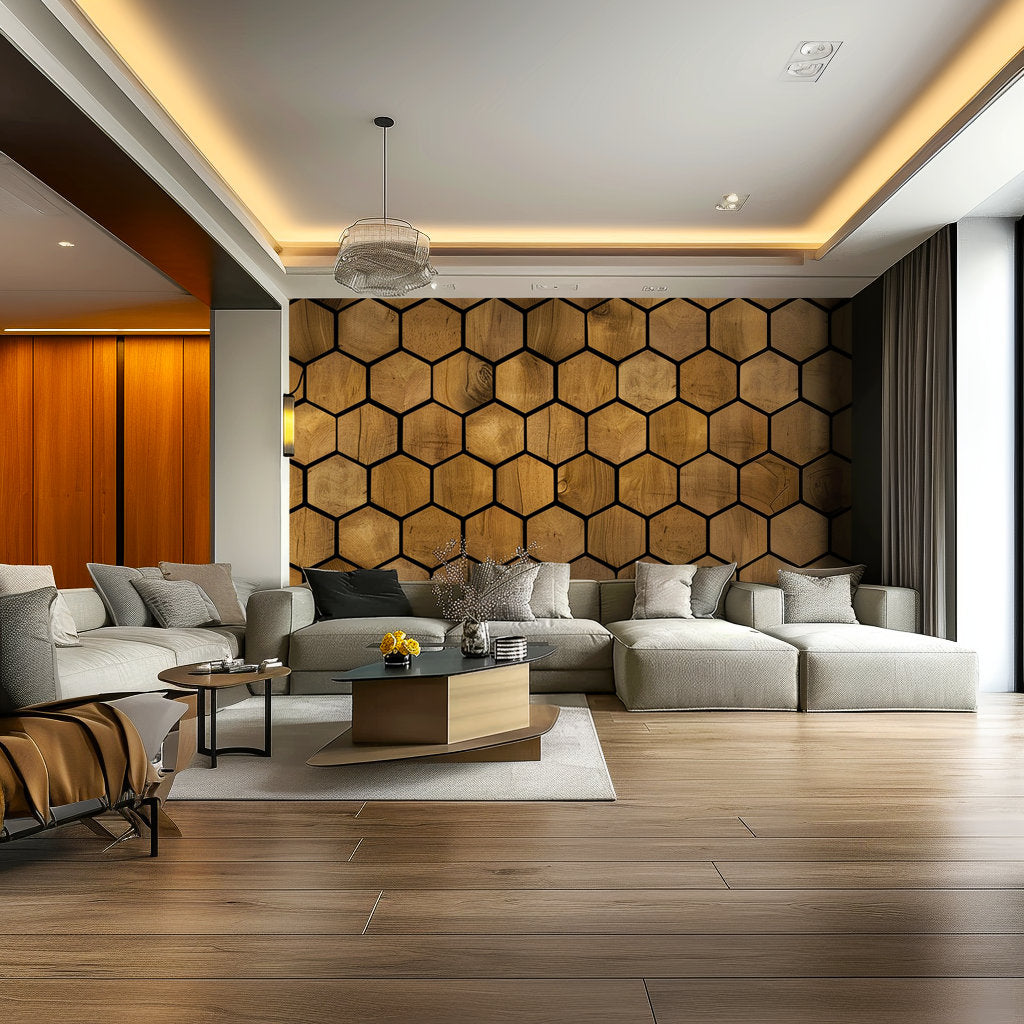 Additional product view of Hexagon Wallpaper Decals.