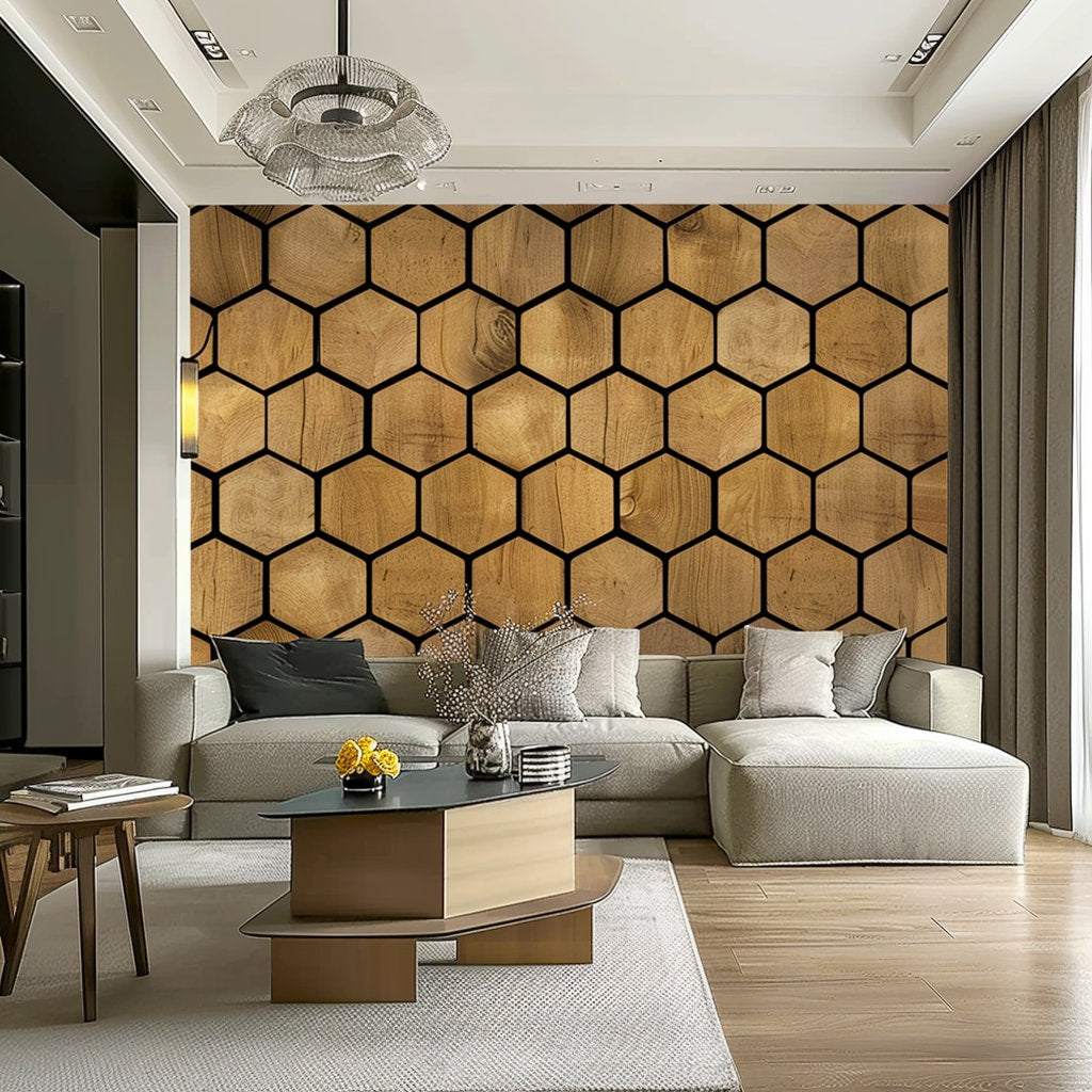Alternate gallery view of Hexagon Wallpaper Decals.