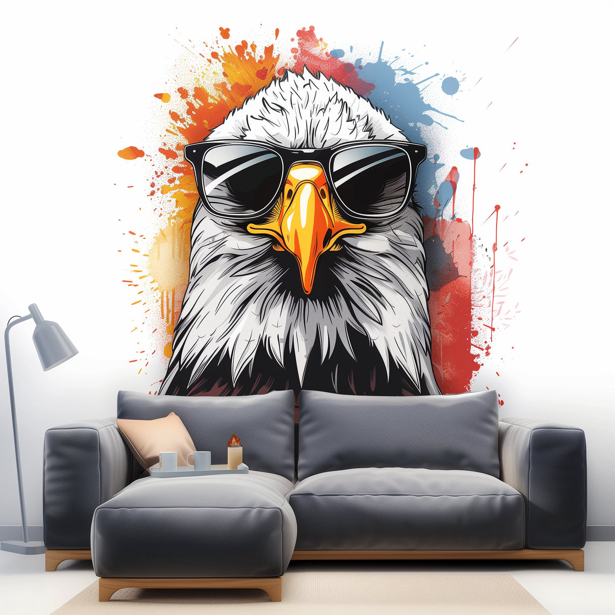 Alternate product view of Serious Bald Eagle with Sunglasses Wall Sticker Decals.