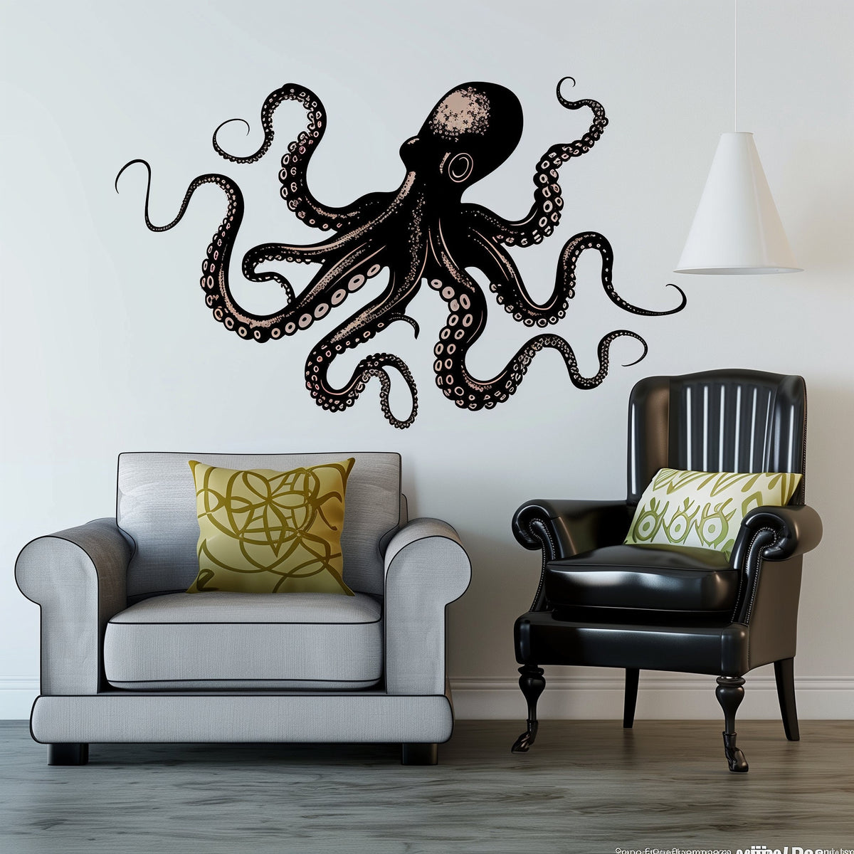 Additional product view of Elegant Octopus Wall Sticker Decals.