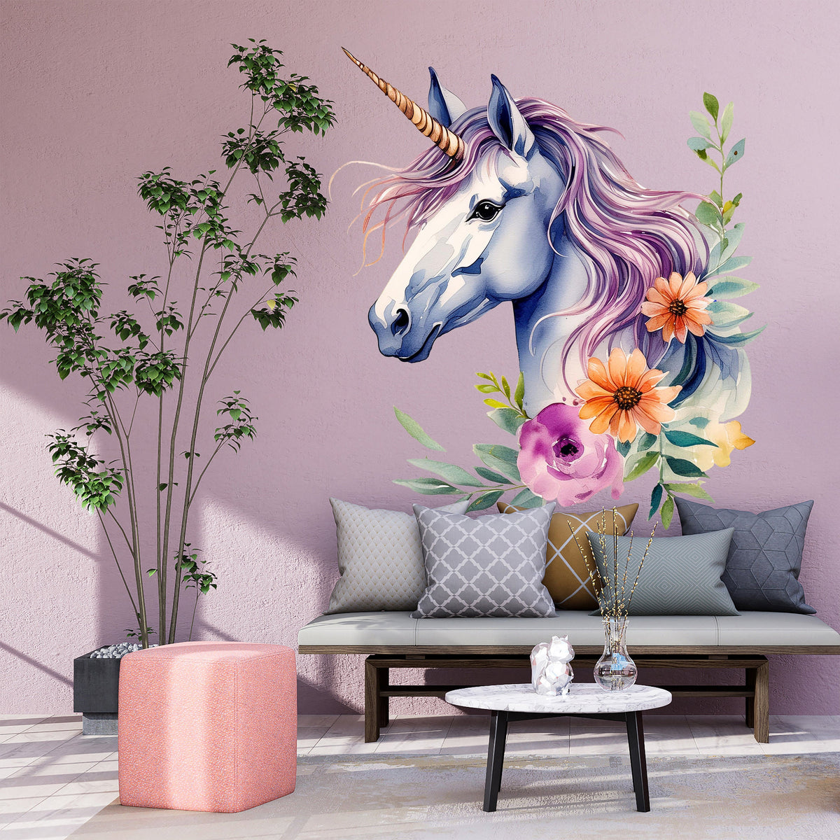 Alternate product view of Magical Unicorn Wall Decal Sticker.