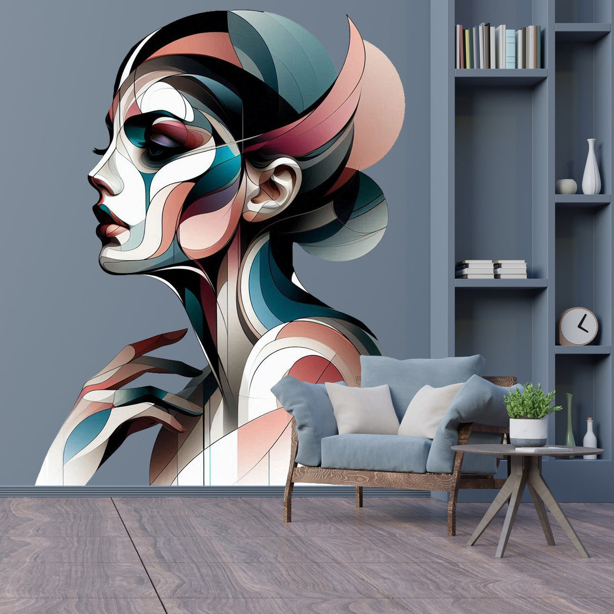 Alternate product view of Abstract Woman Art Deco Wall Decal.