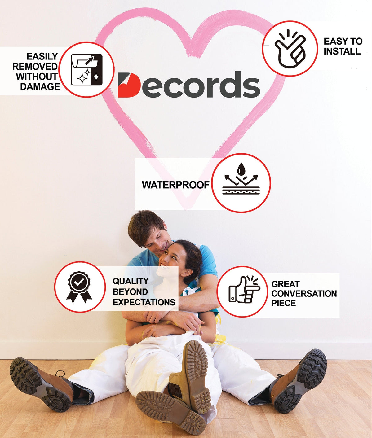 Gorilla Wall Decal with Headphones | Red Hoodie Monkey Wall Sticker | Urban Graffiti Wall Art for Gaming Room, Creative Studio or Urban Loft