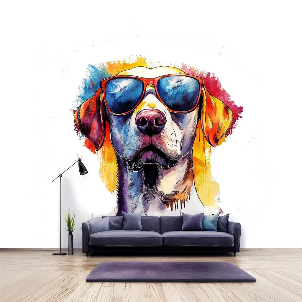 Alternate product view of Vibrant Labrador Retriever Wall Sticker.