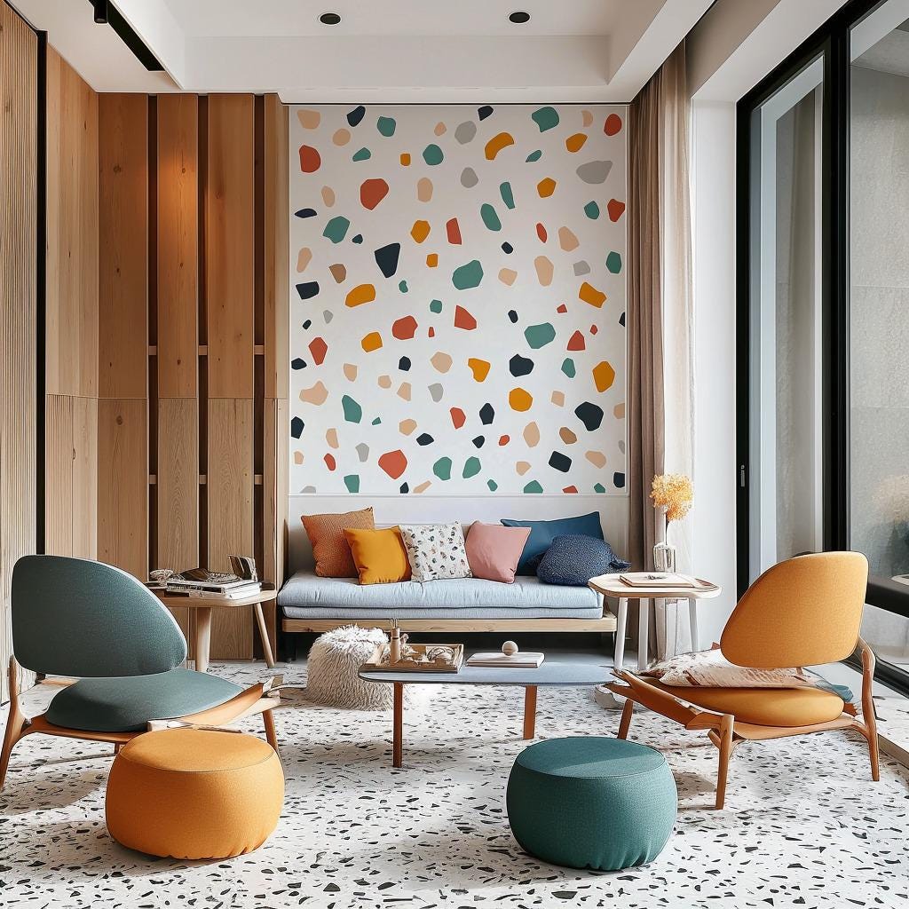 Alternate product presentation of Terrazzo Wall Stickers.