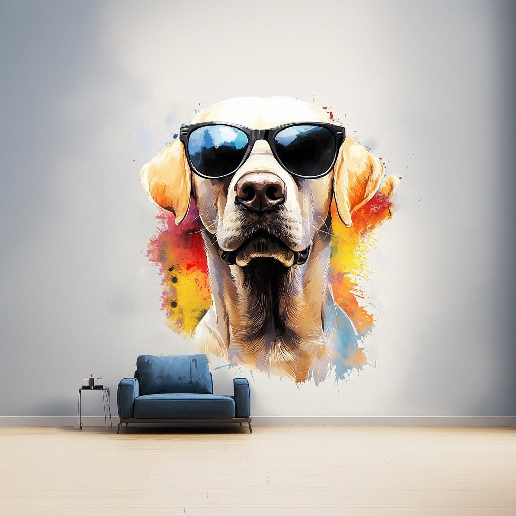 Product gallery view of Photorealistic Labrador Wall Sticker.