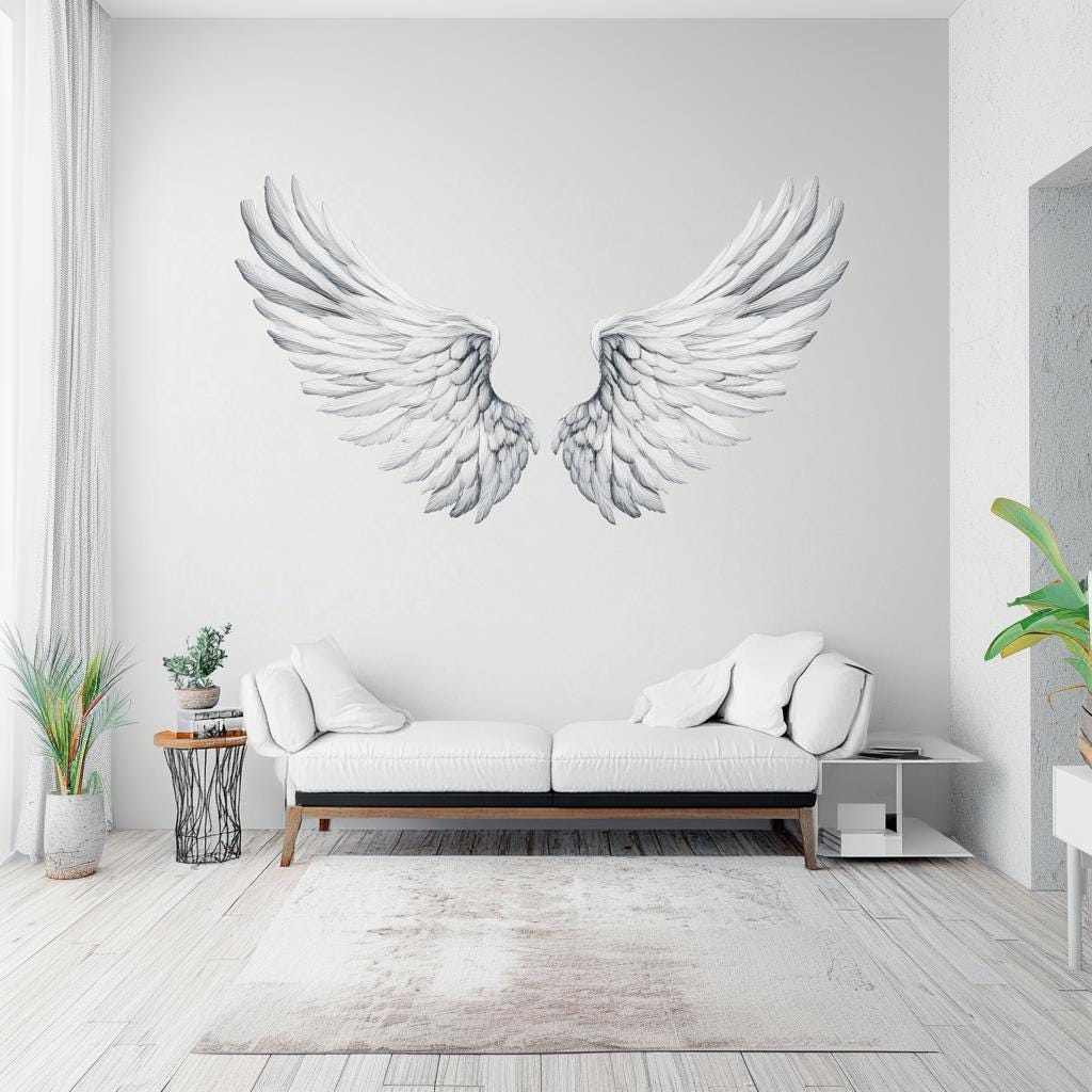 Product gallery view of Large Angel Wings Wall Decal.