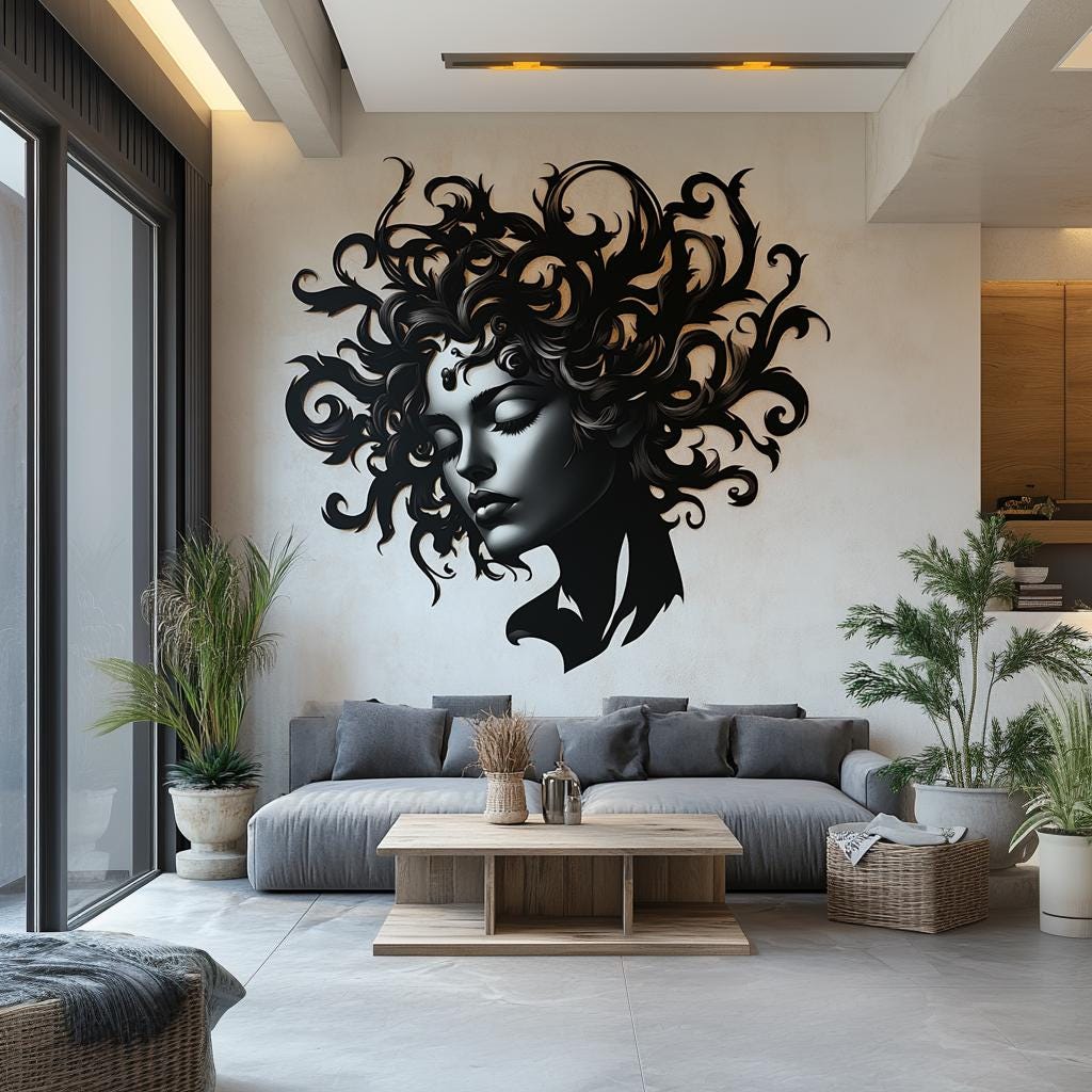 Alternate gallery view of Elegant Woman Face Wall Decal.