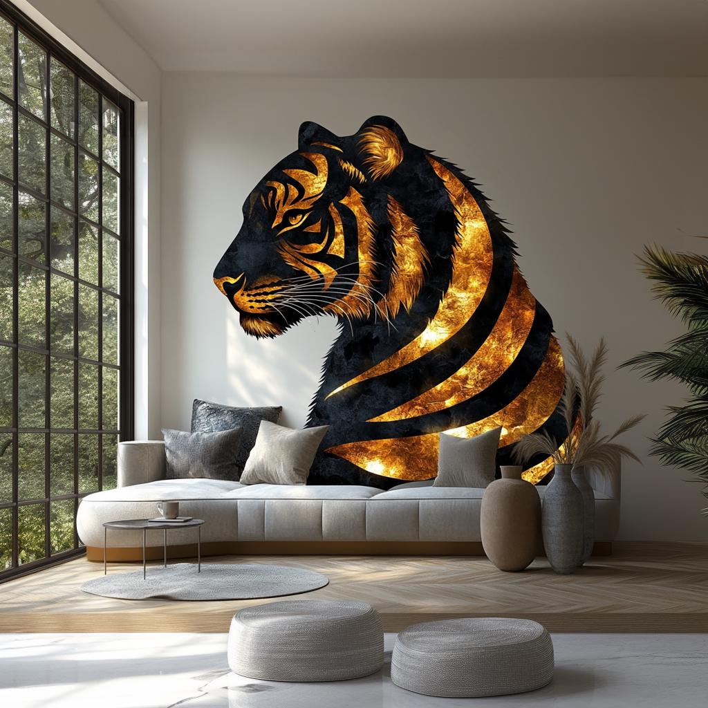 Alternate gallery view of Golden Tiger Wall Sticker Decal.