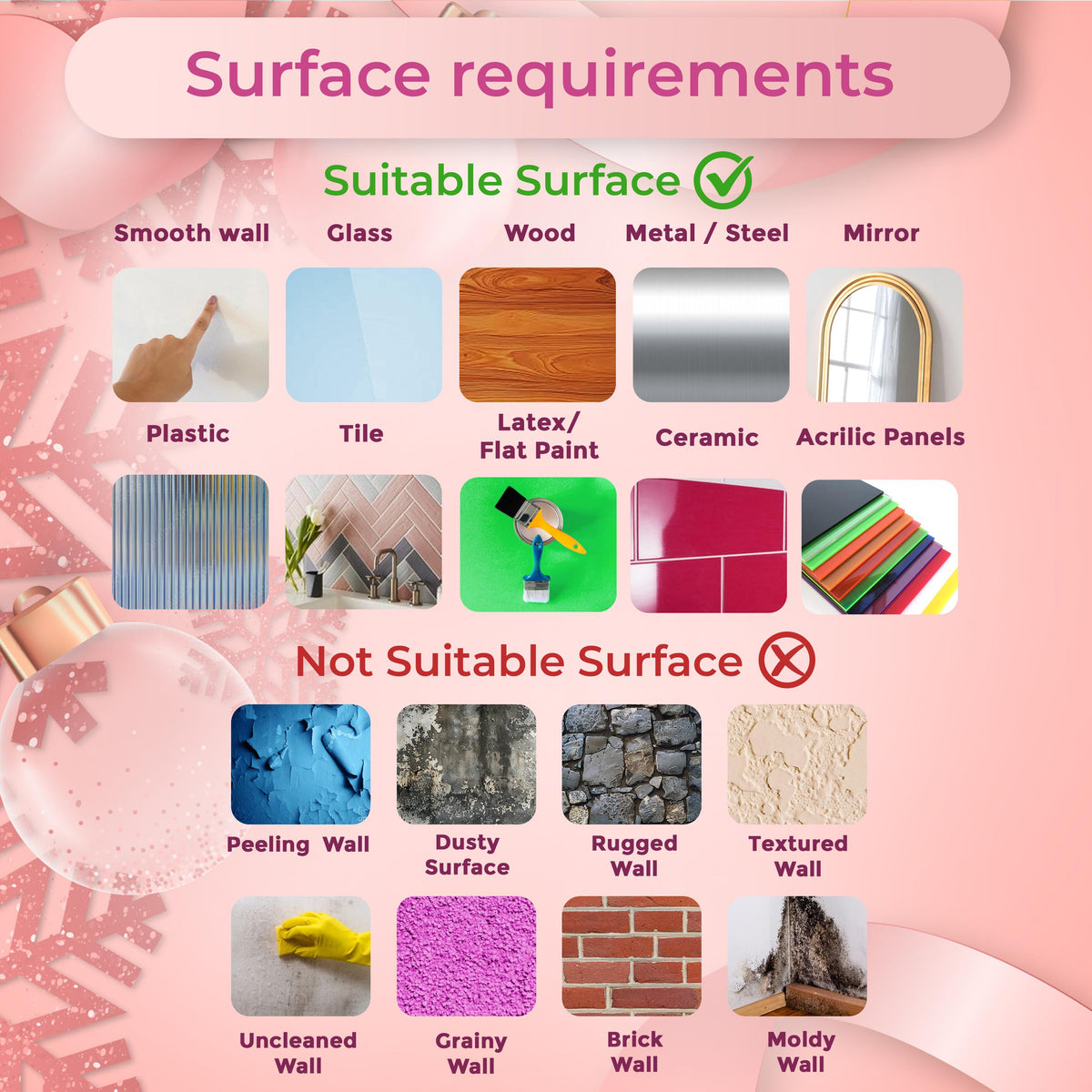 Alternate product presentation of Pink Christmas Sticker Set.