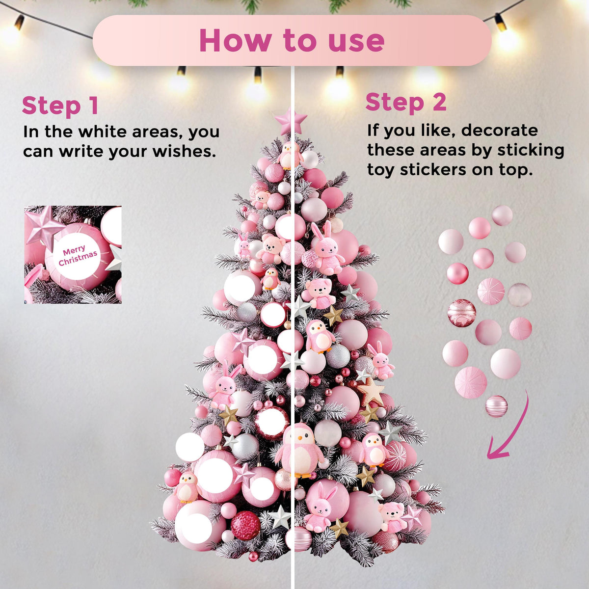 Alternate gallery view of Pink Christmas Sticker Set.