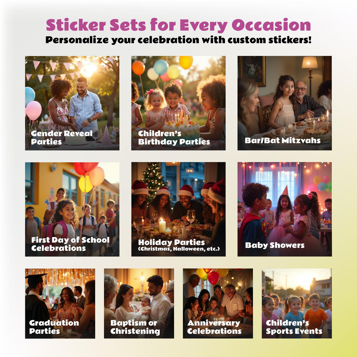 Product detail view of Personalized Dinosaur Birthday Sticker Set.