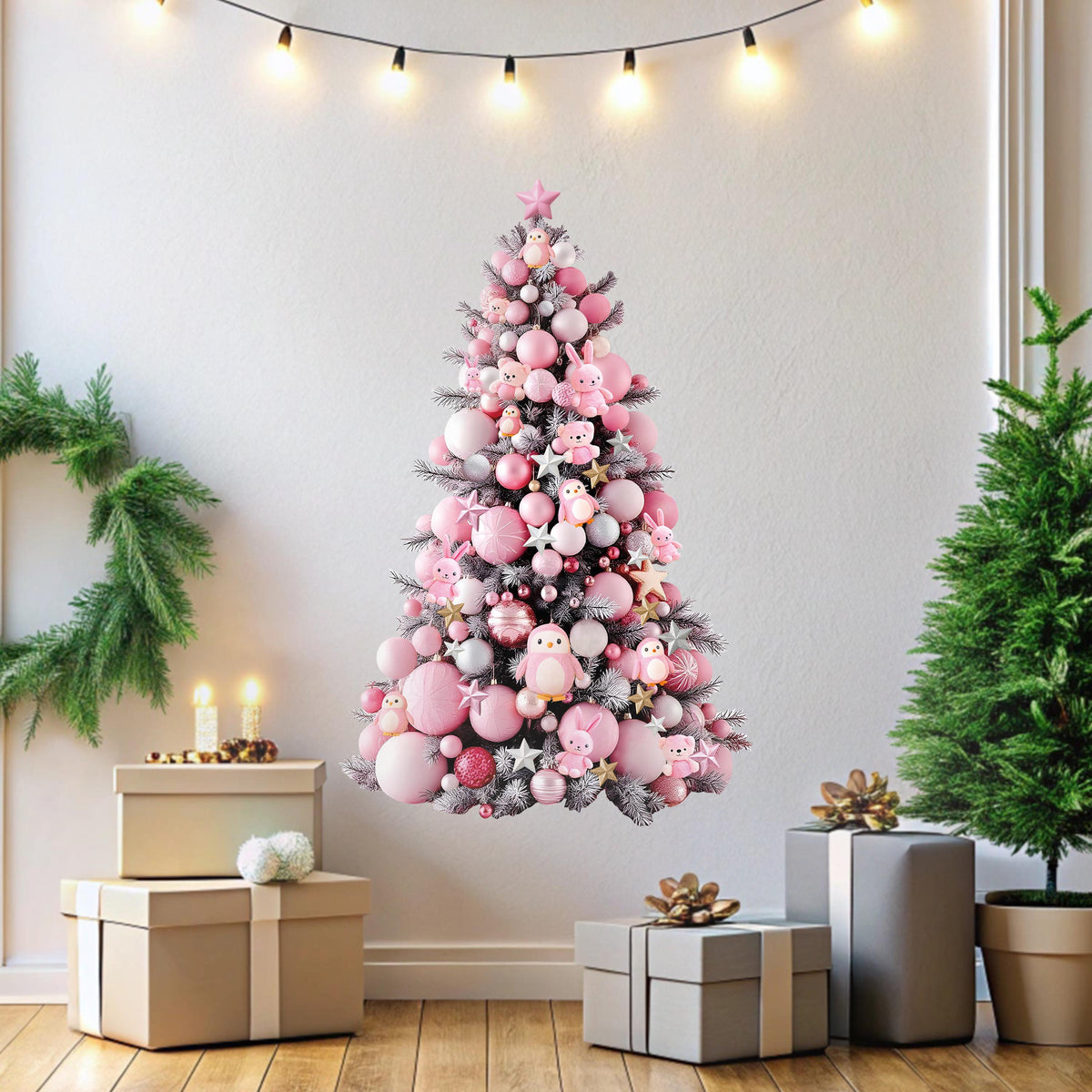 Product gallery view of Pink Christmas Sticker Set.