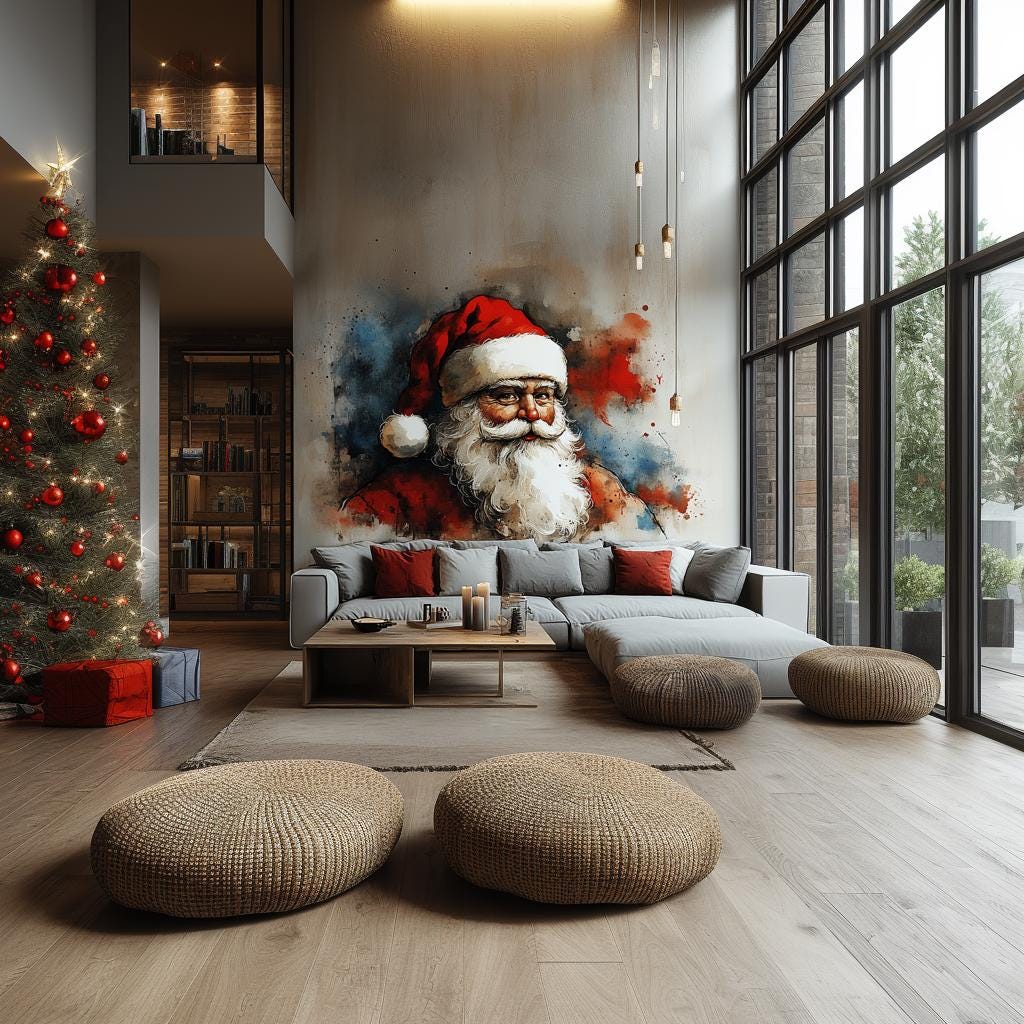 Additional product view of Vibrant Santa Claus Wall Mural.