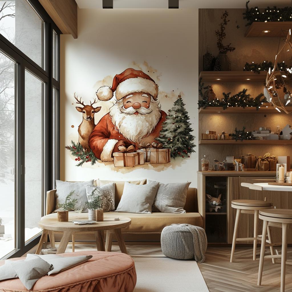 Alternate gallery view of Santa Reindeer Wall Mural.
