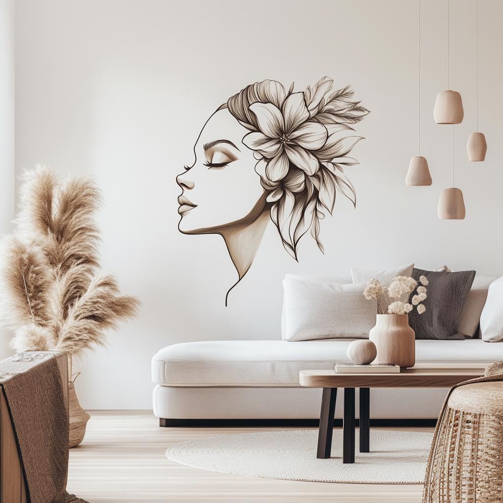 Alternate gallery view of Floral Woman Wall Decal.