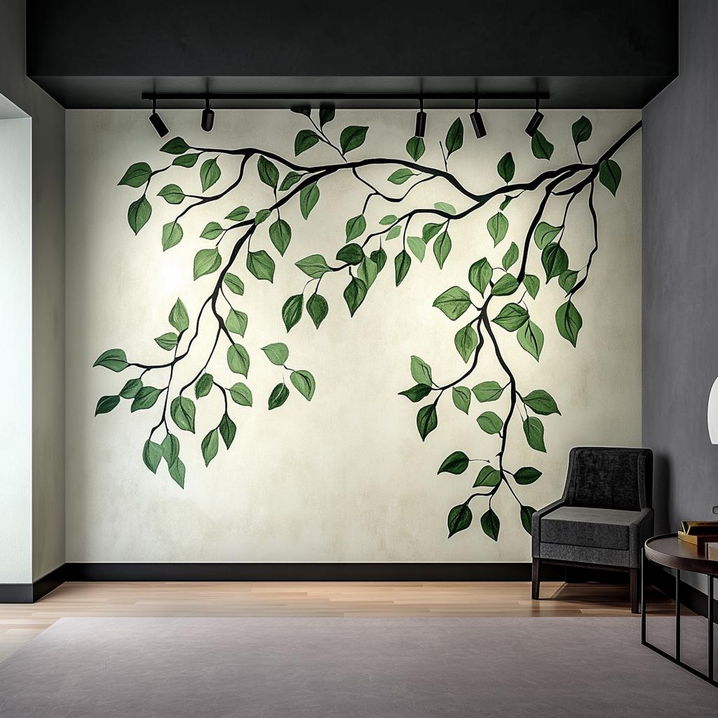 Additional product view of Branch and Leaves Wall Decal.
