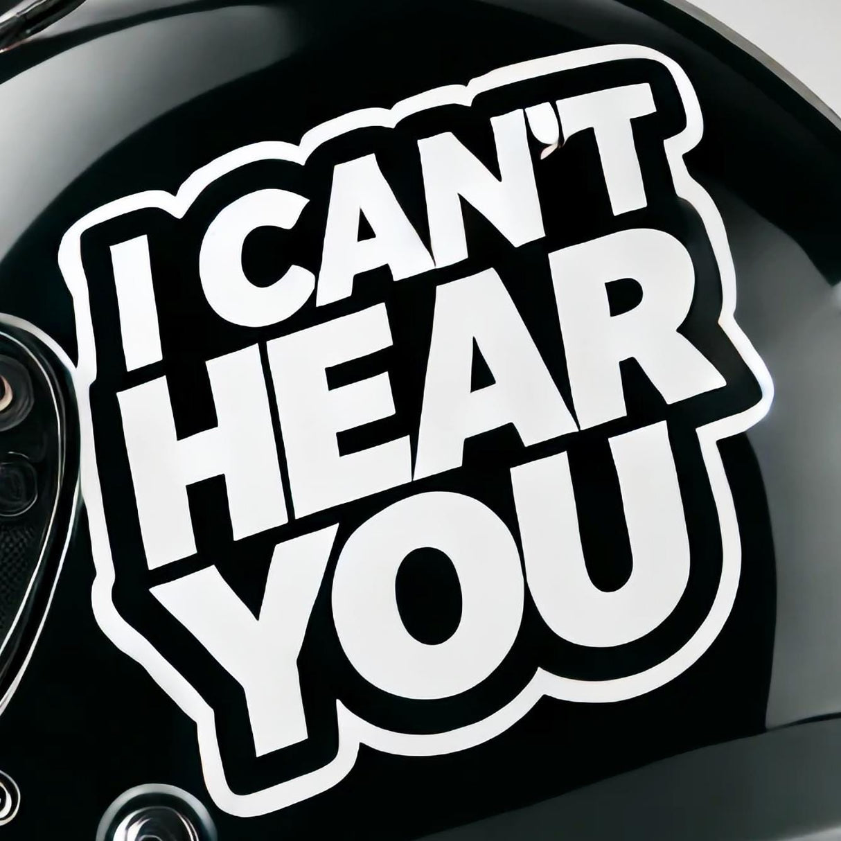 Additional product view of I Cant Hear You Helmet Sticker.
