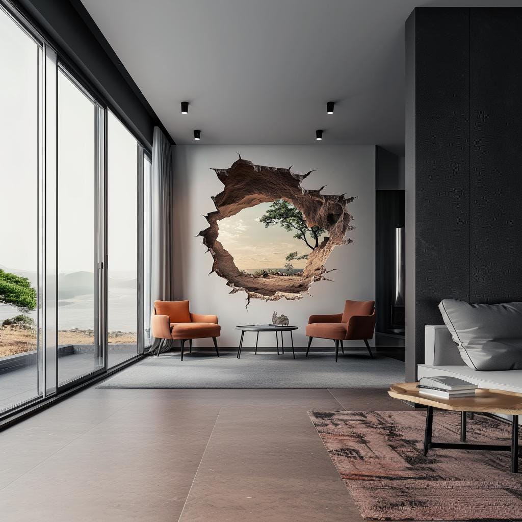 Additional product view of 3D Cracked Wall Decal.