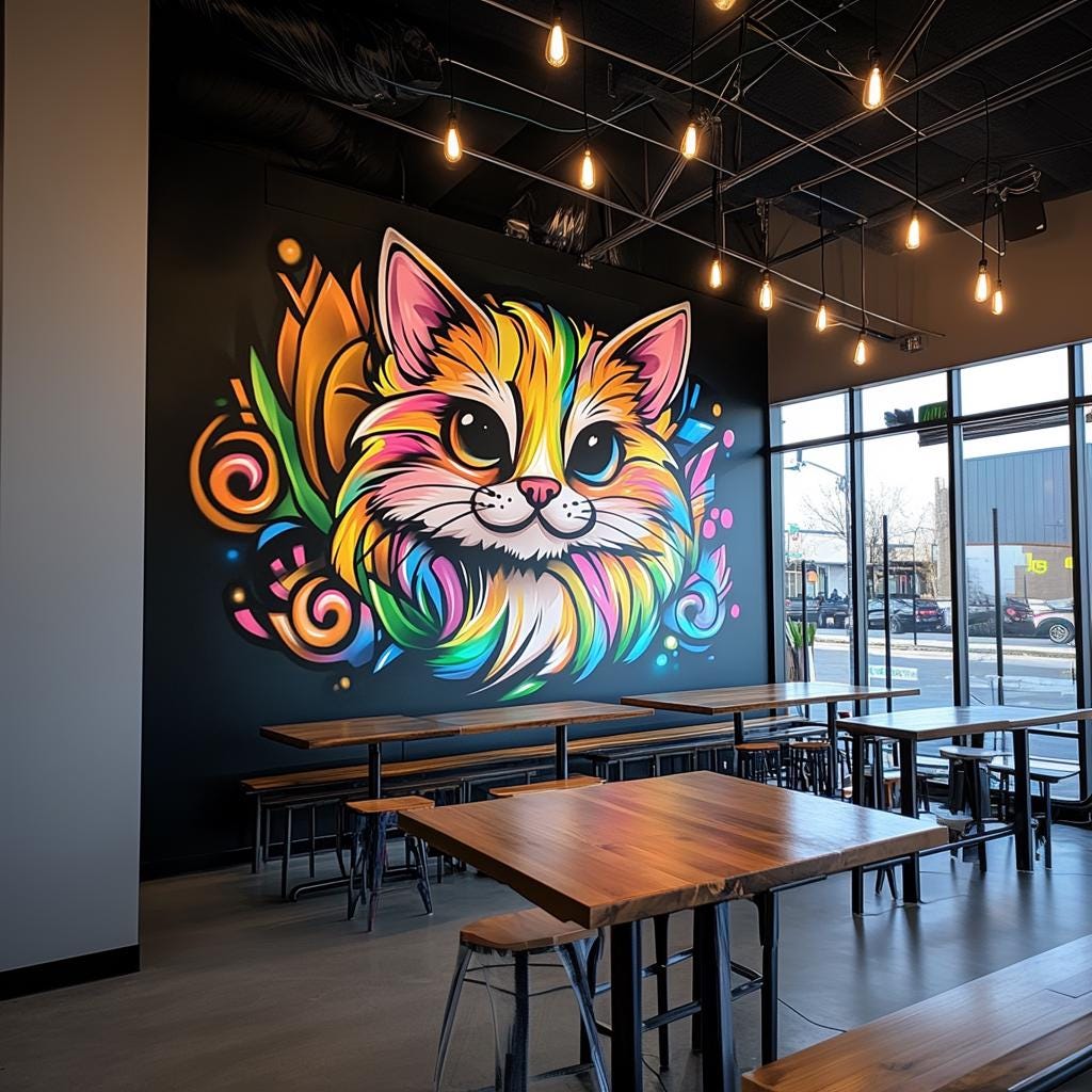 Alternate gallery view of Colorful Cat Wall Decal.