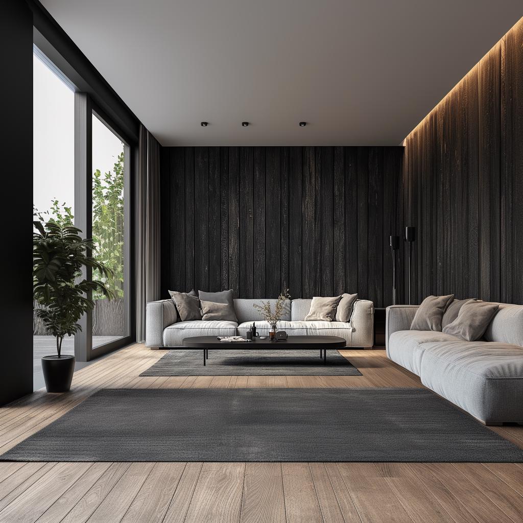 Additional product view of Black Woodgrain Vinyl Wallpaper.
