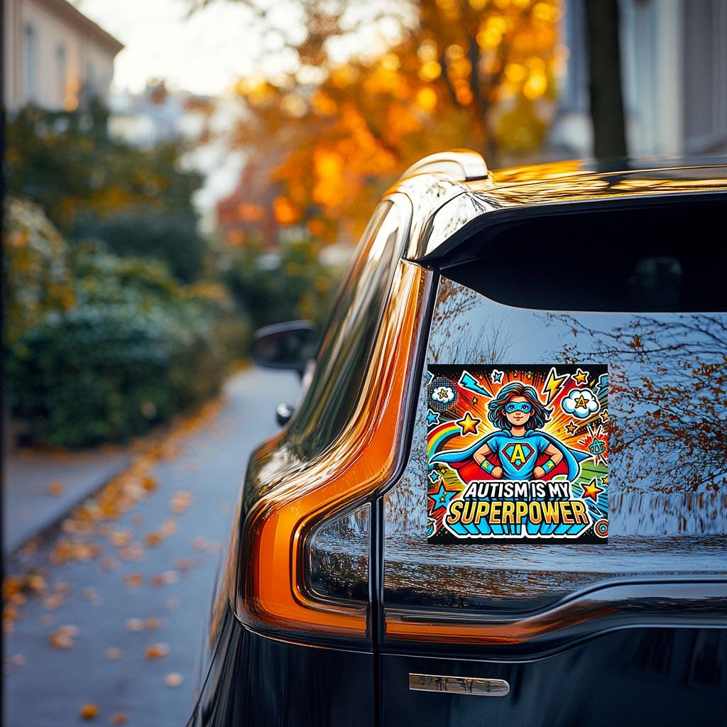 Alternate product view of Autism Is My Superpower Sticker.