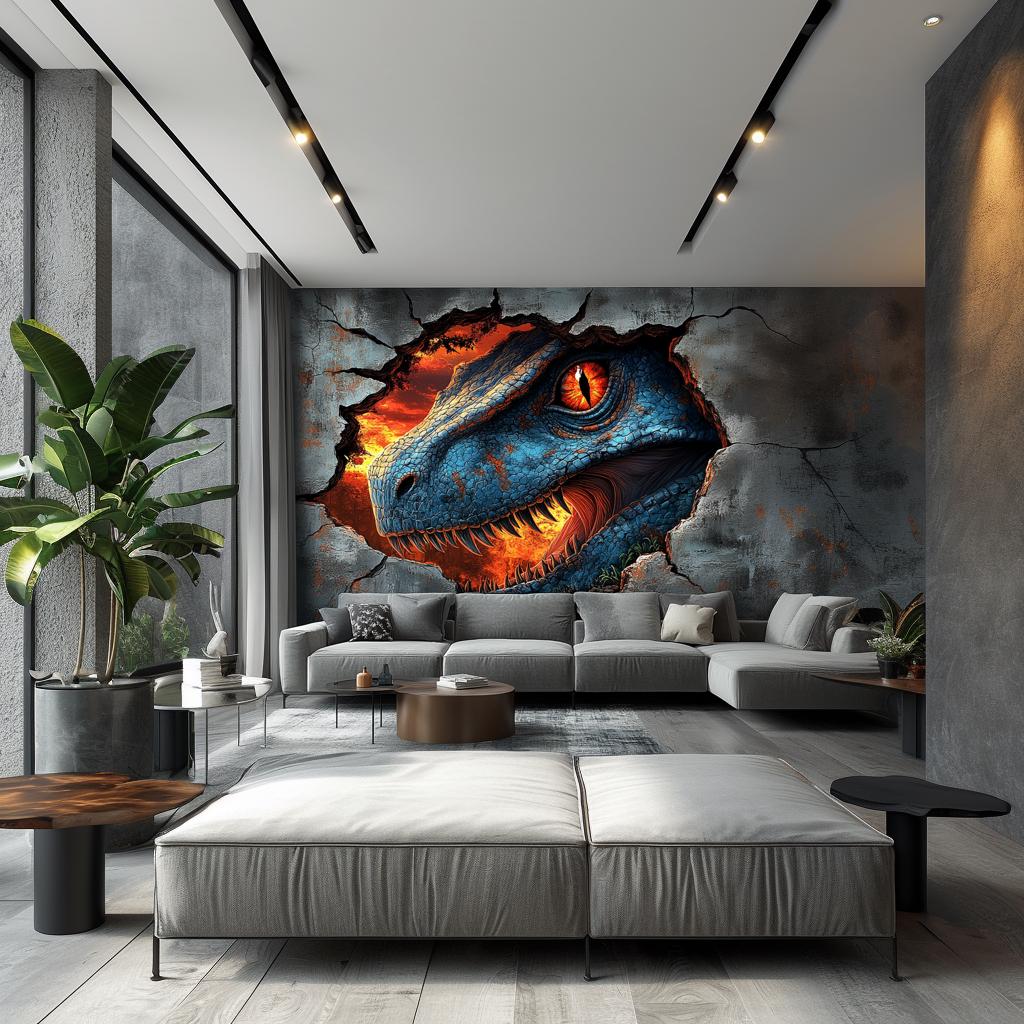 Alternate gallery view of 3D Dinosaur Wall Mural.
