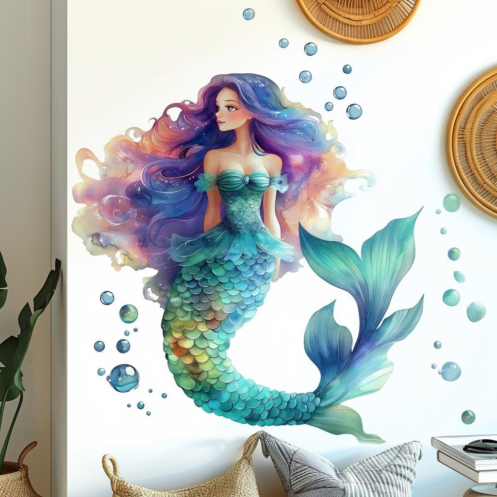 Alternate gallery view of Beautiful Mermaid Wall Decal.