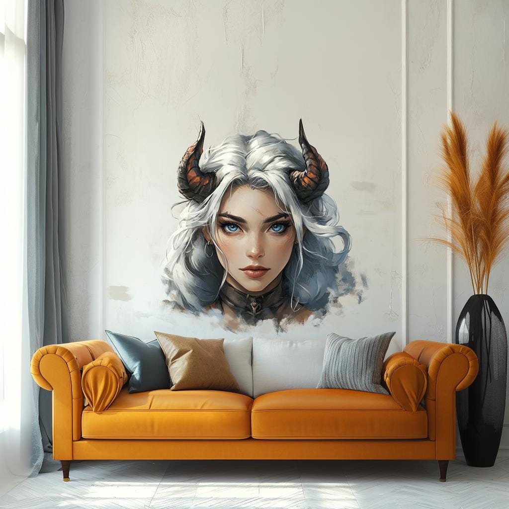 Additional product view of Fantasy Demon Girl Wall Decal.