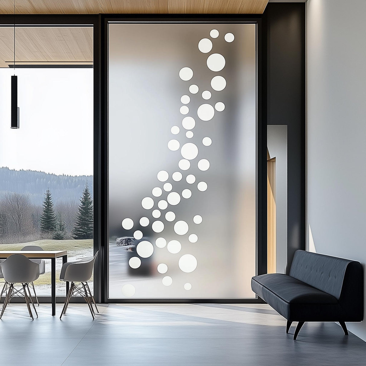 Additional product presentation of Bubble Frosted Glass Privacy Sticker.